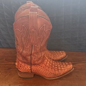 Vaccari 9.5 D Men's light brown alligator Hornback Western Cowboy Boots